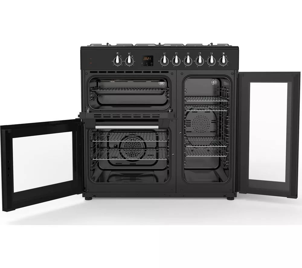 LOGIK LRC90B21 90 cm Dual Fuel Range Cooker - Black