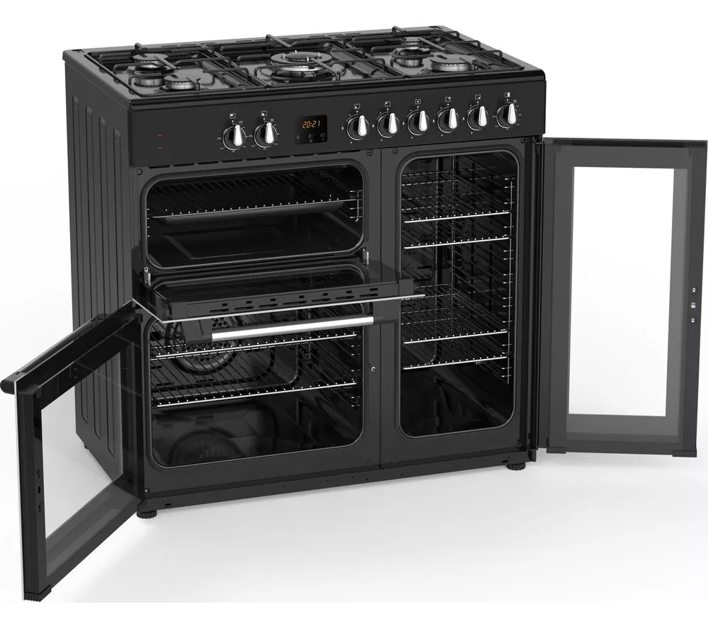 LOGIK LRC90B21 90 cm Dual Fuel Range Cooker - Black