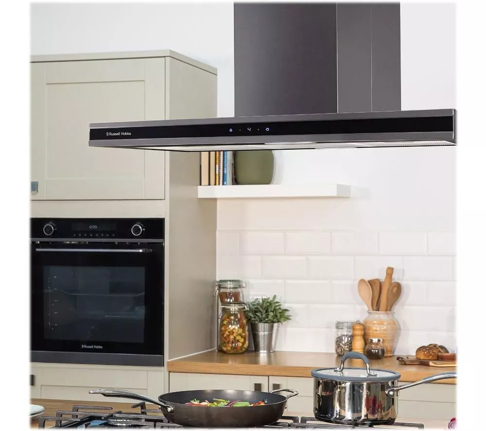 RUSSELL HOBBS RHICH904DB Midnight Collection Island Cooker Hood - Dark Steel