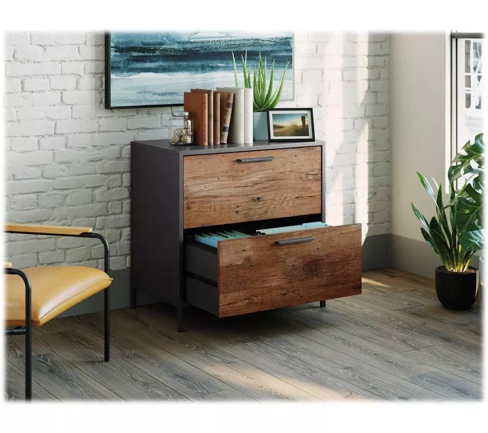 TEKNIK Boulevard Café 2 Drawer Filing Cabinet - Black & Oak