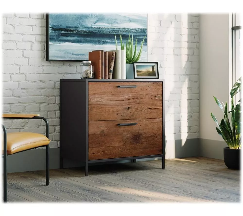 TEKNIK Boulevard Café 2 Drawer Filing Cabinet - Black & Oak