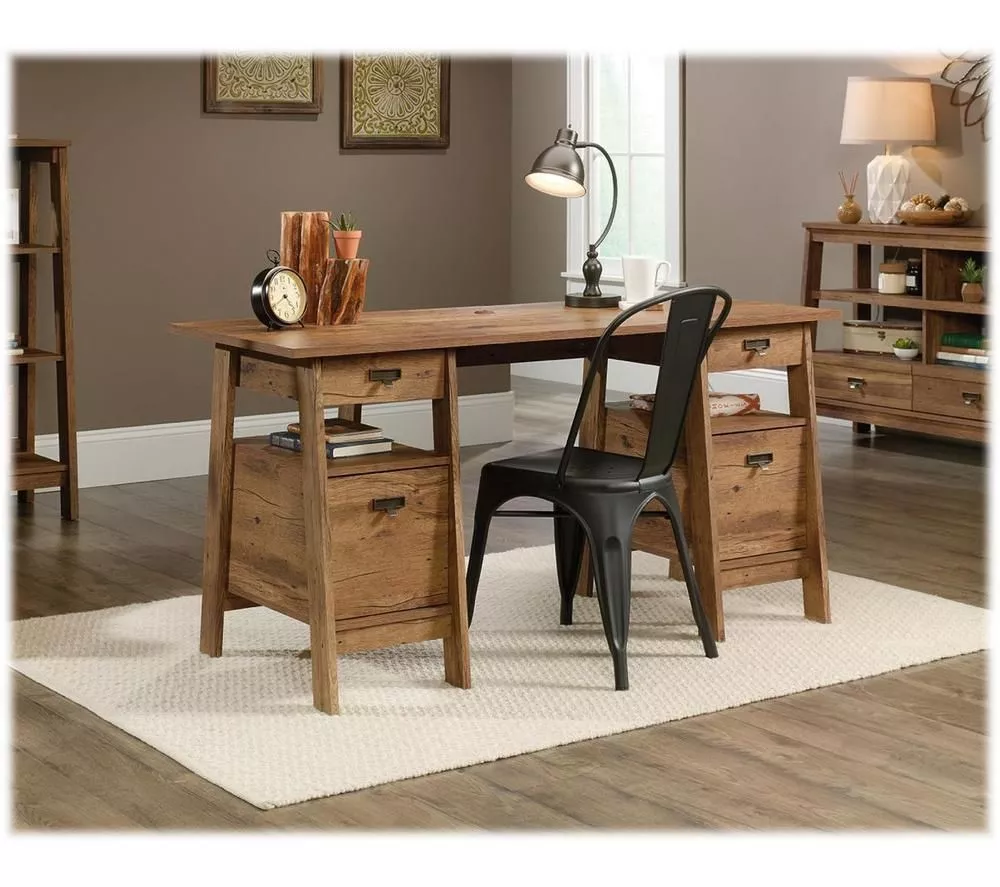 TEKNIK 5424127 Executive Trestle Desk - Oak