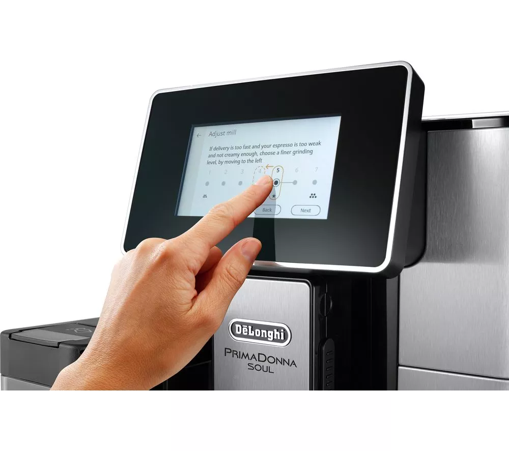 DELONGHI PrimaDonna Soul ECAM610.75 Smart Bean to Cup Coffee Machine - Silver & Black