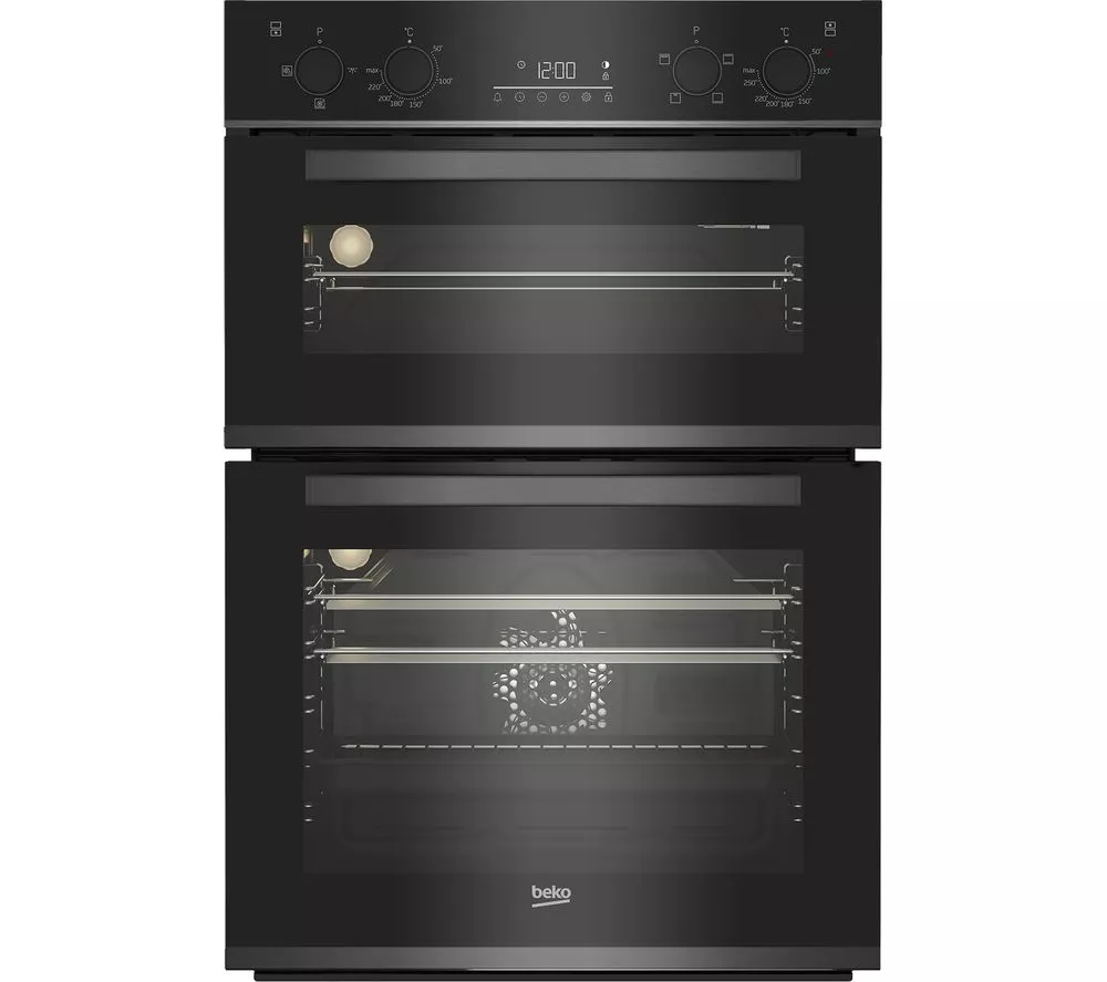 BEKO Pro RecycledNet BBXDF29300Z Electric Double Oven - Black Steel