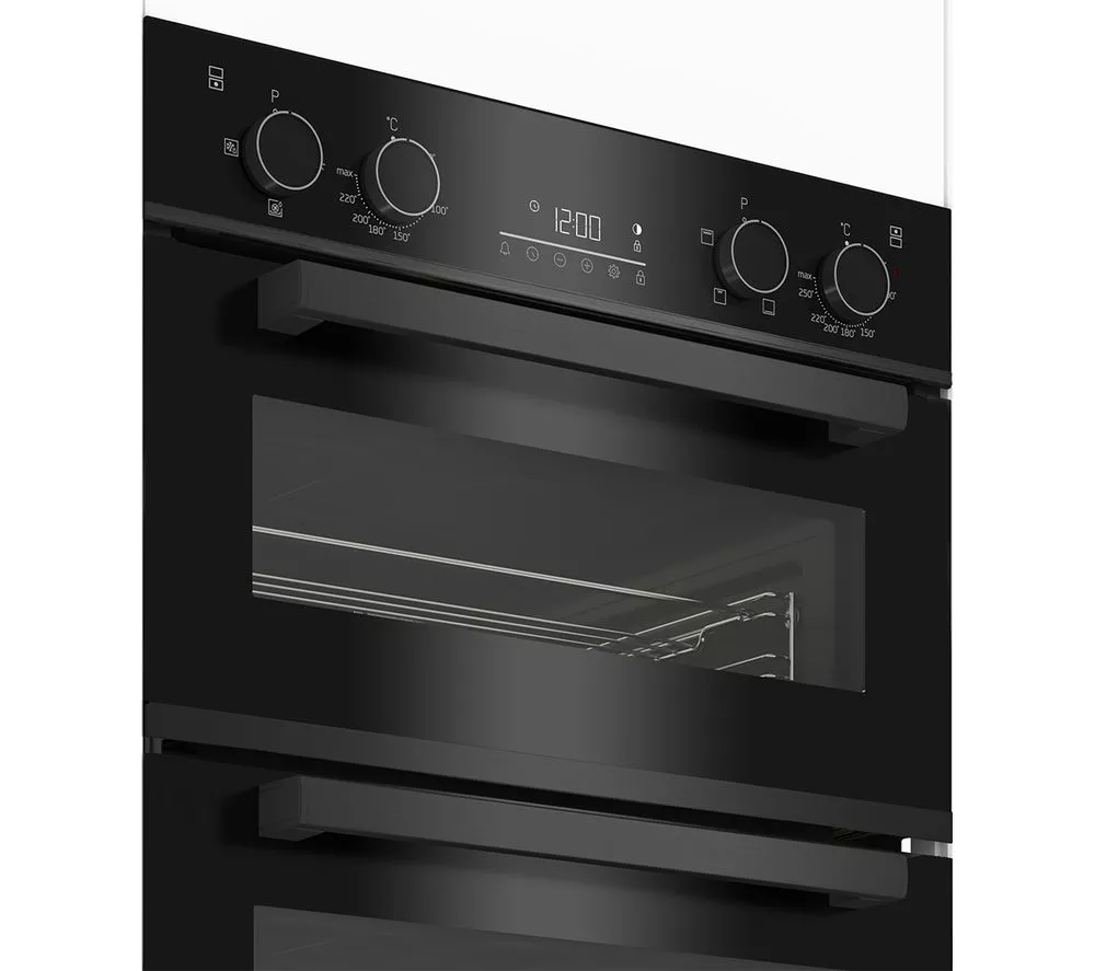 BEKO Pro RecycledNet BBXDF29300Z Electric Double Oven - Black Steel