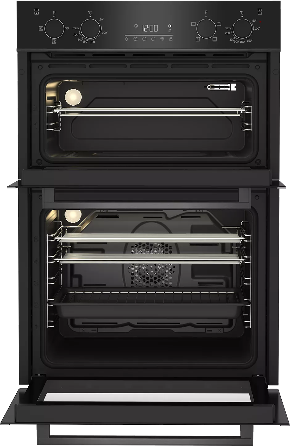 BEKO Pro RecycledNet BBXDF29300Z Electric Double Oven - Black Steel