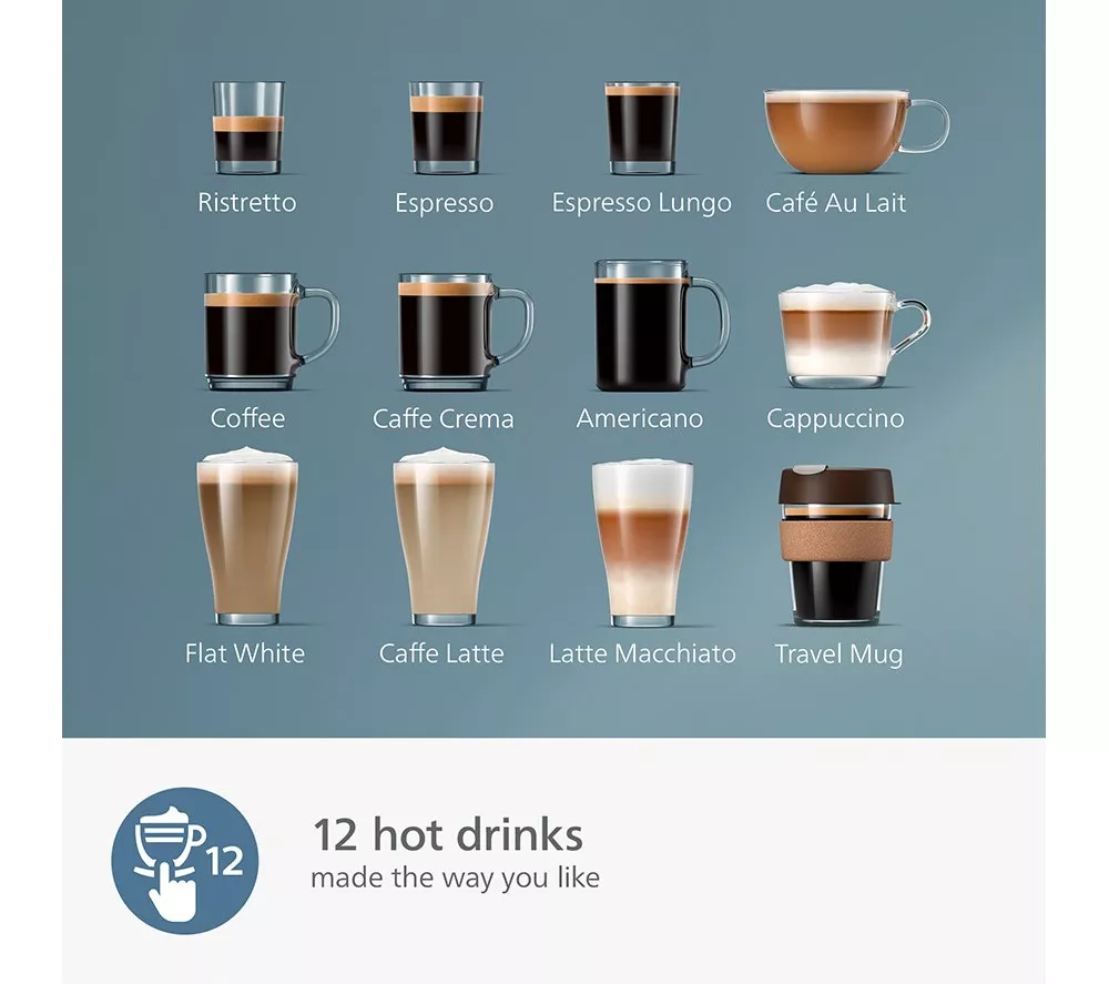 PHILIPS LatteGo EP5446 70 Bean to Cup Coffee Machine - Black
