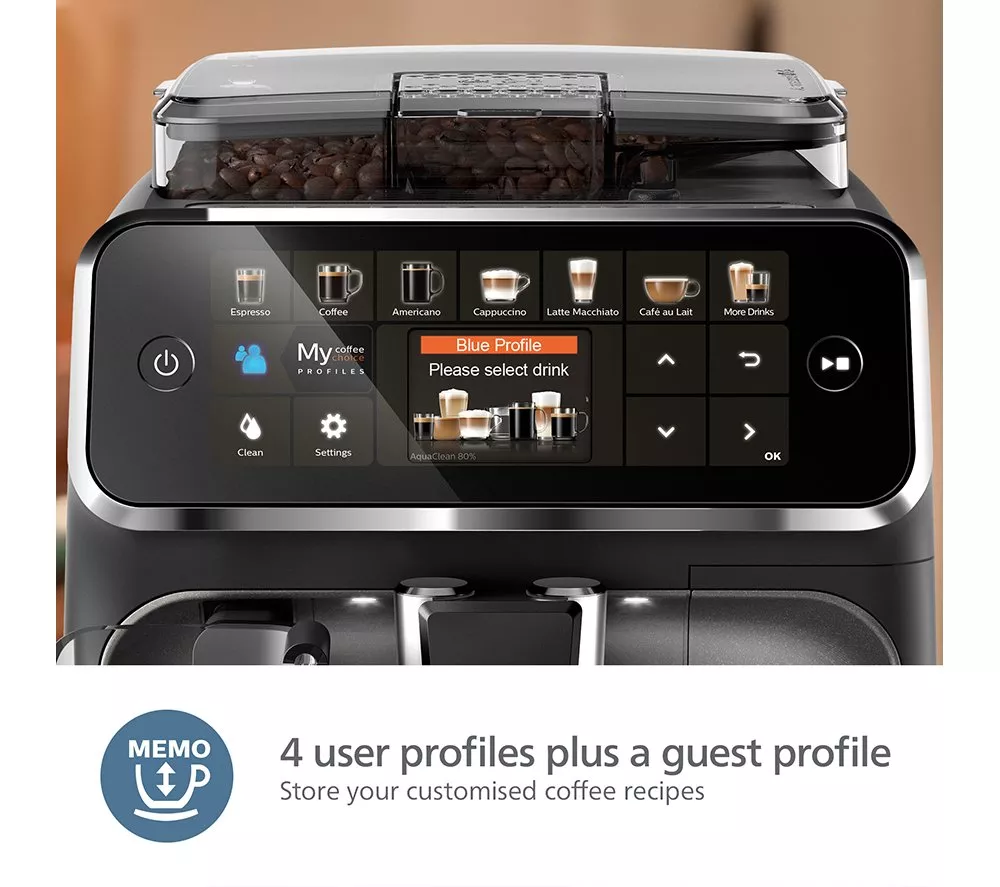 PHILIPS LatteGo EP5446 70 Bean to Cup Coffee Machine - Black
