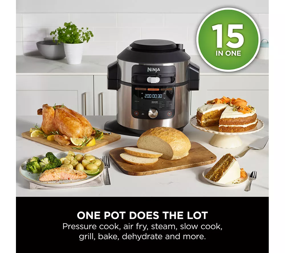 NINJA Foodi MAX 15-in-1 SmartLid OL750UK Multicooker & Air Fryer - Stainless Steel & Black