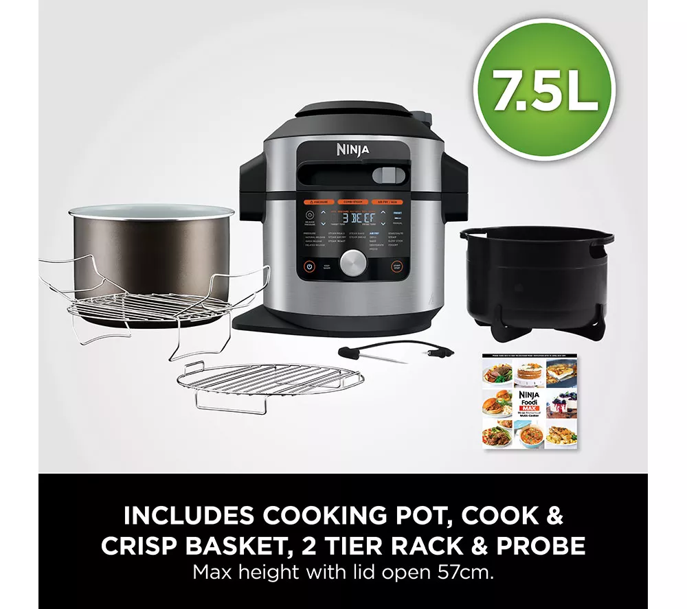 NINJA Foodi MAX 15-in-1 SmartLid OL750UK Multicooker & Air Fryer - Stainless Steel & Black