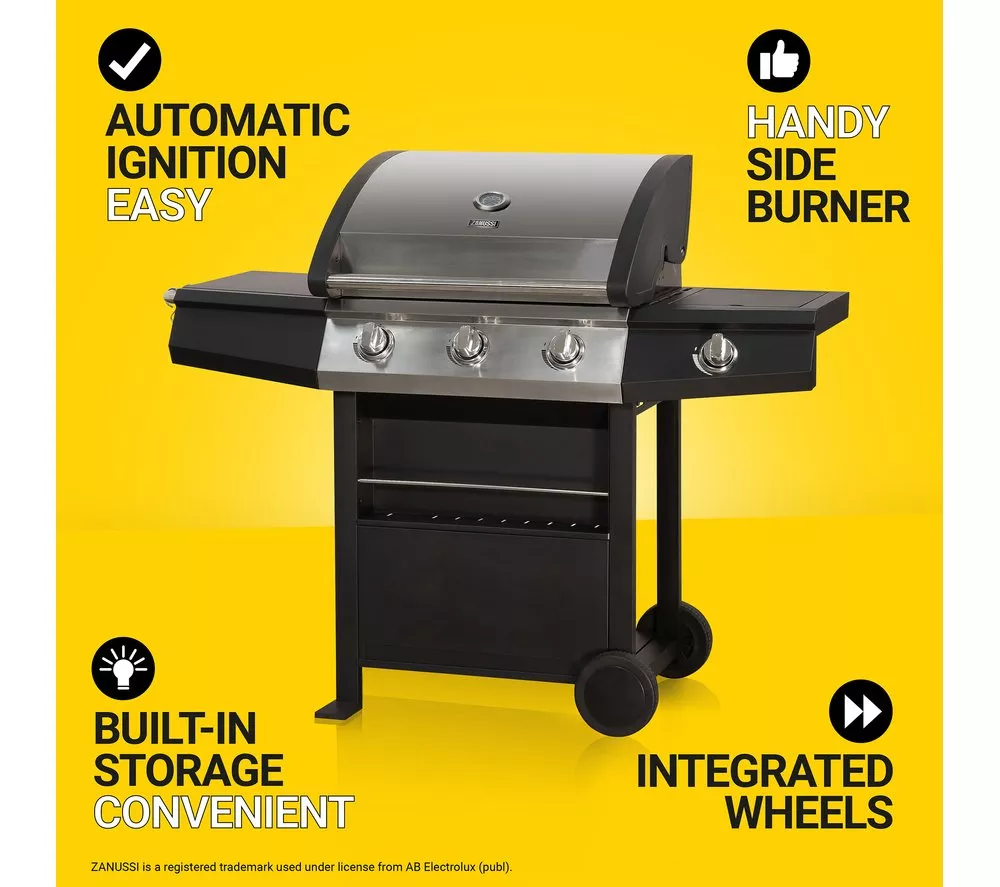 ZANUSSI ZGBBQ3B01-C 3 Burner Grill Gas BBQ - Black