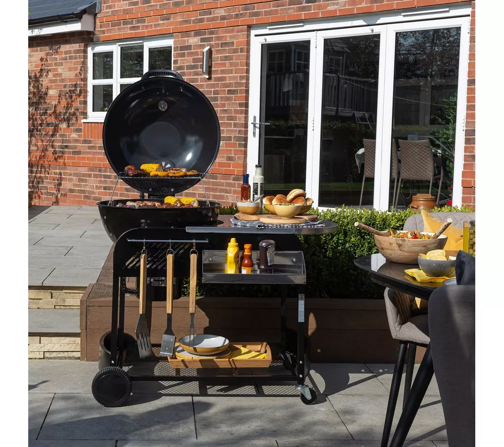 ZANUSSI ZCBBQ22TK-C Trolley Kettle Charcoal BBQ - Black & Grey