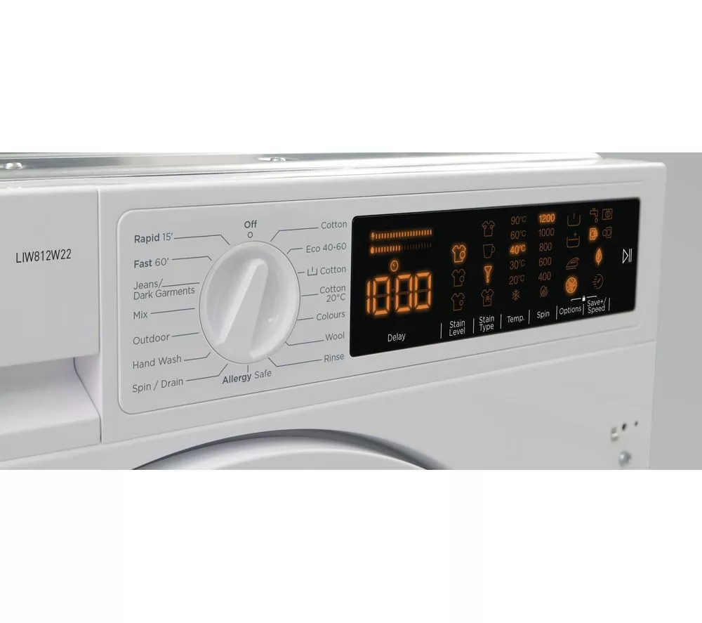 LOGIK T-series LIW812W22 Integrated 8 kg 1200 Spin Washing Machine