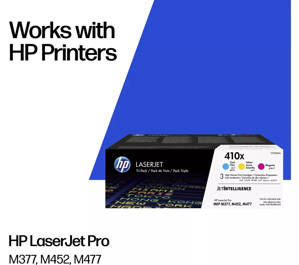 HP Original 410X Cyan Magenta & Yellow Toner Cartridges - Multipack