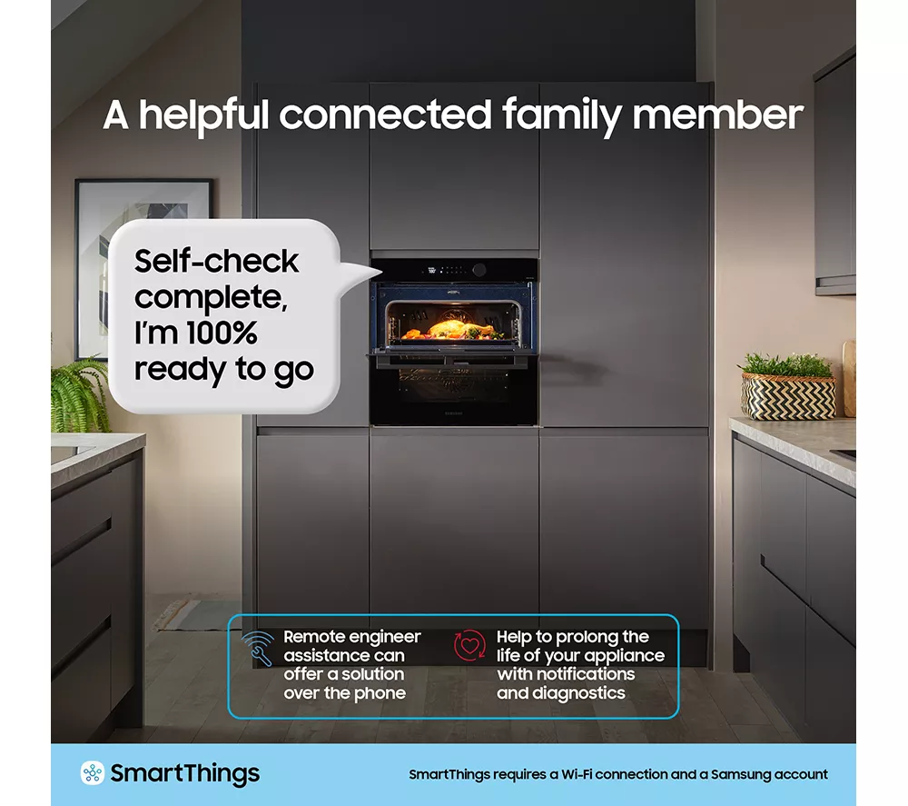 SAMSUNG Series 4 Dual Cook Flex NV7B45205AS U4 Electric Smart Oven - Stainless Steel
