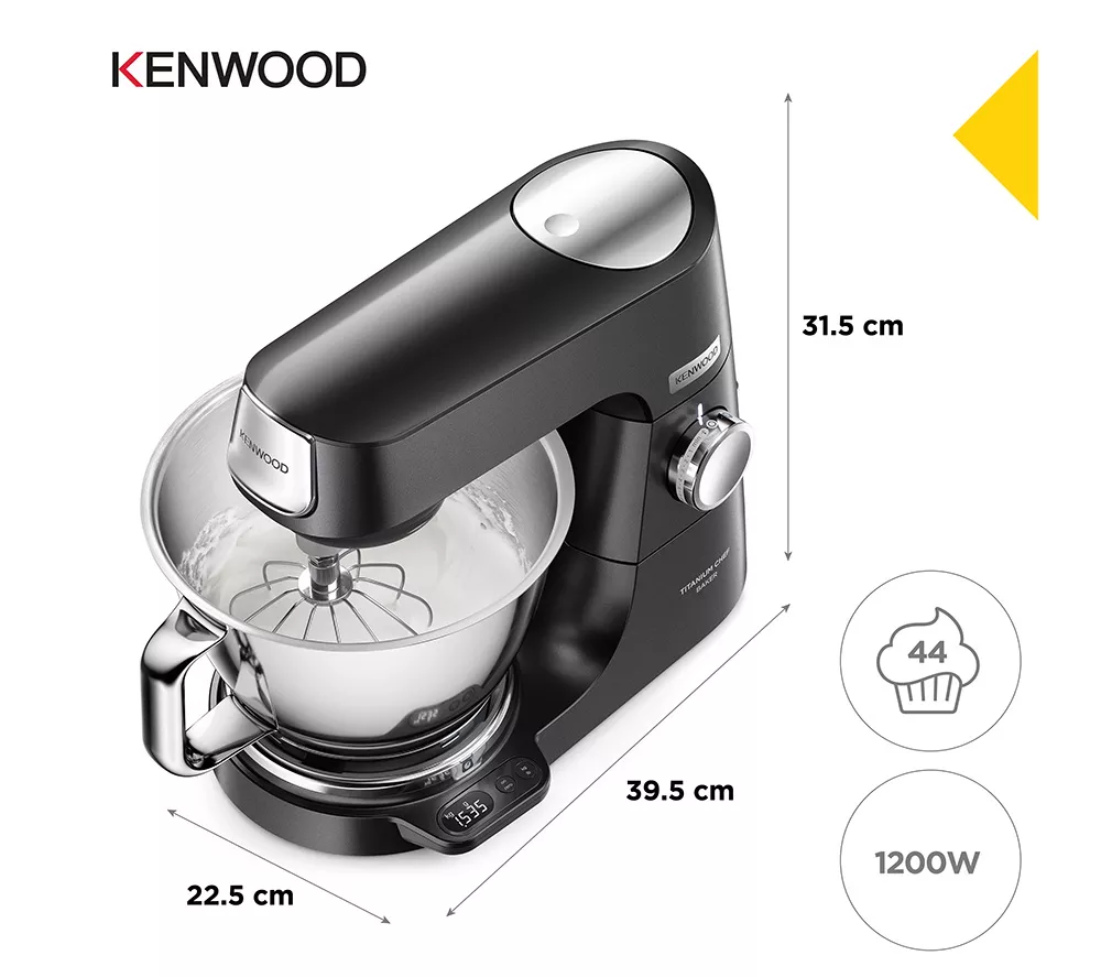 KENWOOD Titanium Chef Baker KVC85.004BK Stand Mixer - Black