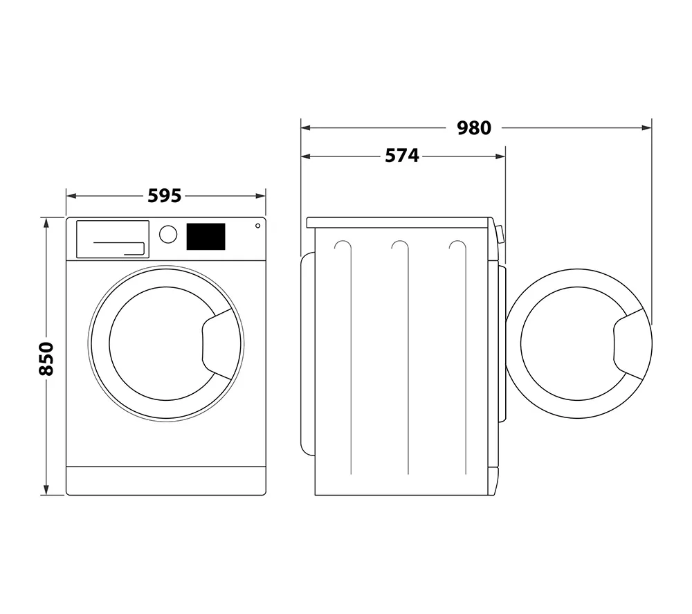 HOTPOINT NDB 9635 BS UK 9 kg Washer Dryer - Black