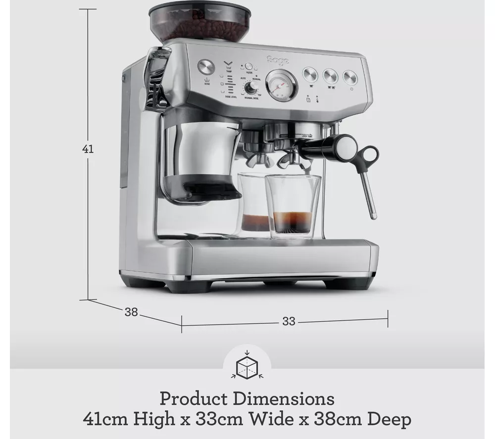 SAGE The Barista Express Impress SES876 Bean to Cup Coffee Machine - Stainless Steel