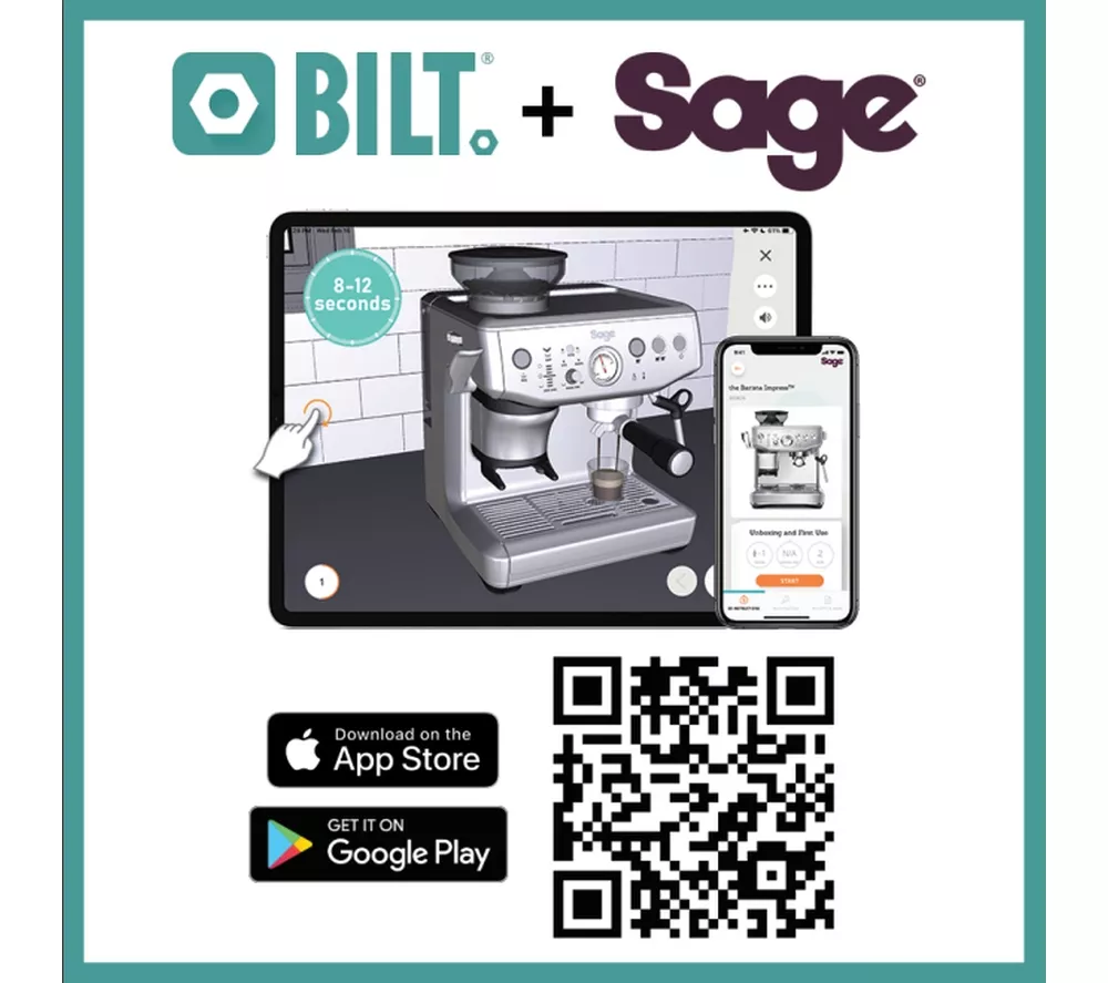 SAGE The Barista Express Impress SES876 Bean to Cup Coffee Machine - Stainless Steel