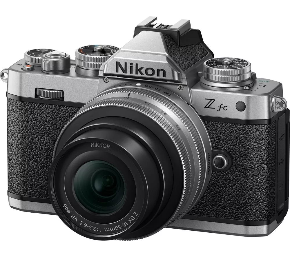 NIKON Z fc Mirrorless Camera with NIKKOR Z DX 16-50 mm f 3.5-6.3 VR & 50-250 mm f 4.5-6.3 VR Lens - Silver