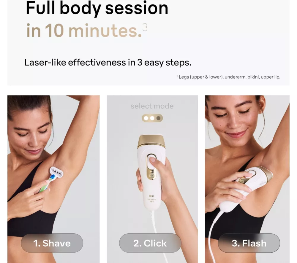 BRAUN Silk-expert Pro 5 PL5347 IPL Hair Removal System - White & Gold