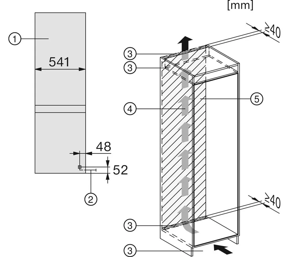 MIELE Active KDN 7724 E Integrated Fridge Freezer - Fixed Hinge