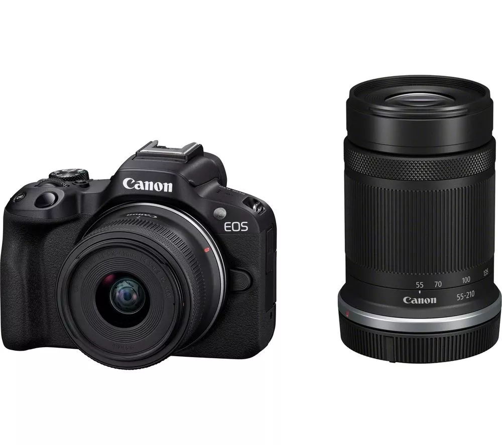 CANON EOS R50 Mirrorless Camera with RF-S 18-45 mm f 4.5-6.3 IS STM & 55-210 mm f 5-7.1 IS STM Lens
