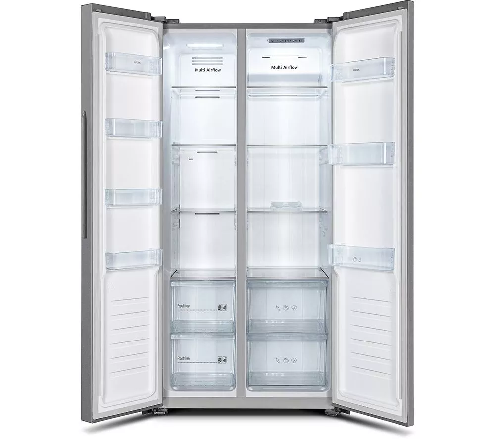 LOGIK LESSBSX23 Slim American-Style Fridge Freezer - Inox