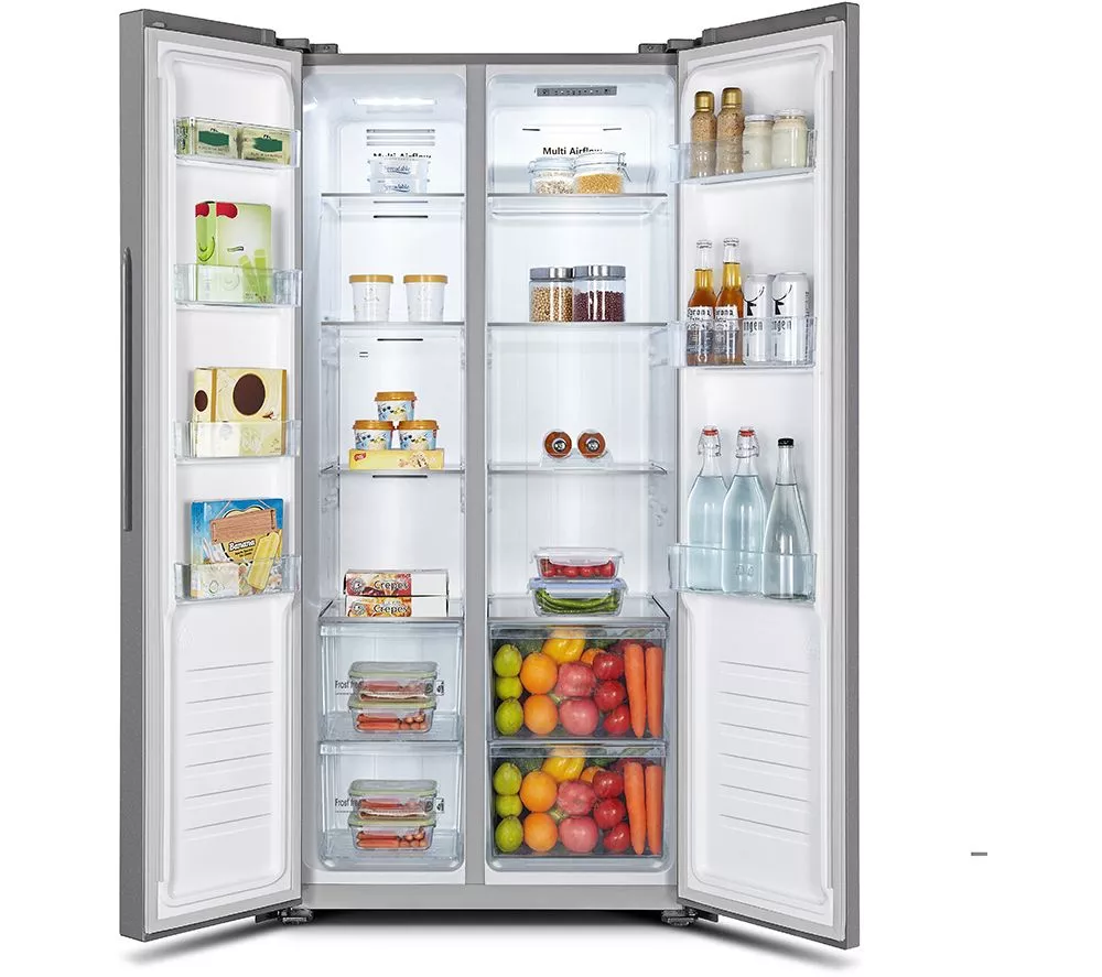 LOGIK LESSBSX23 Slim American-Style Fridge Freezer - Inox