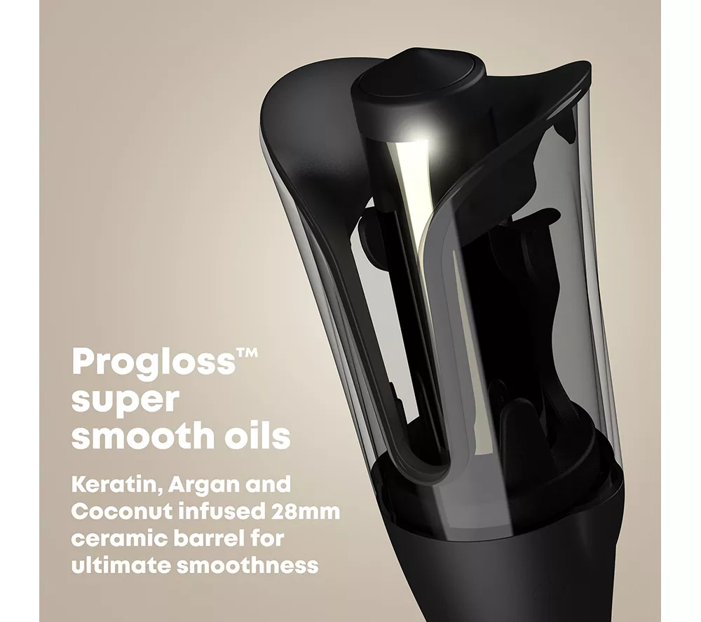 REVAMP Progloss Hollywood Wave Curl & Advanced Shine Automatic Hair Curler - Black