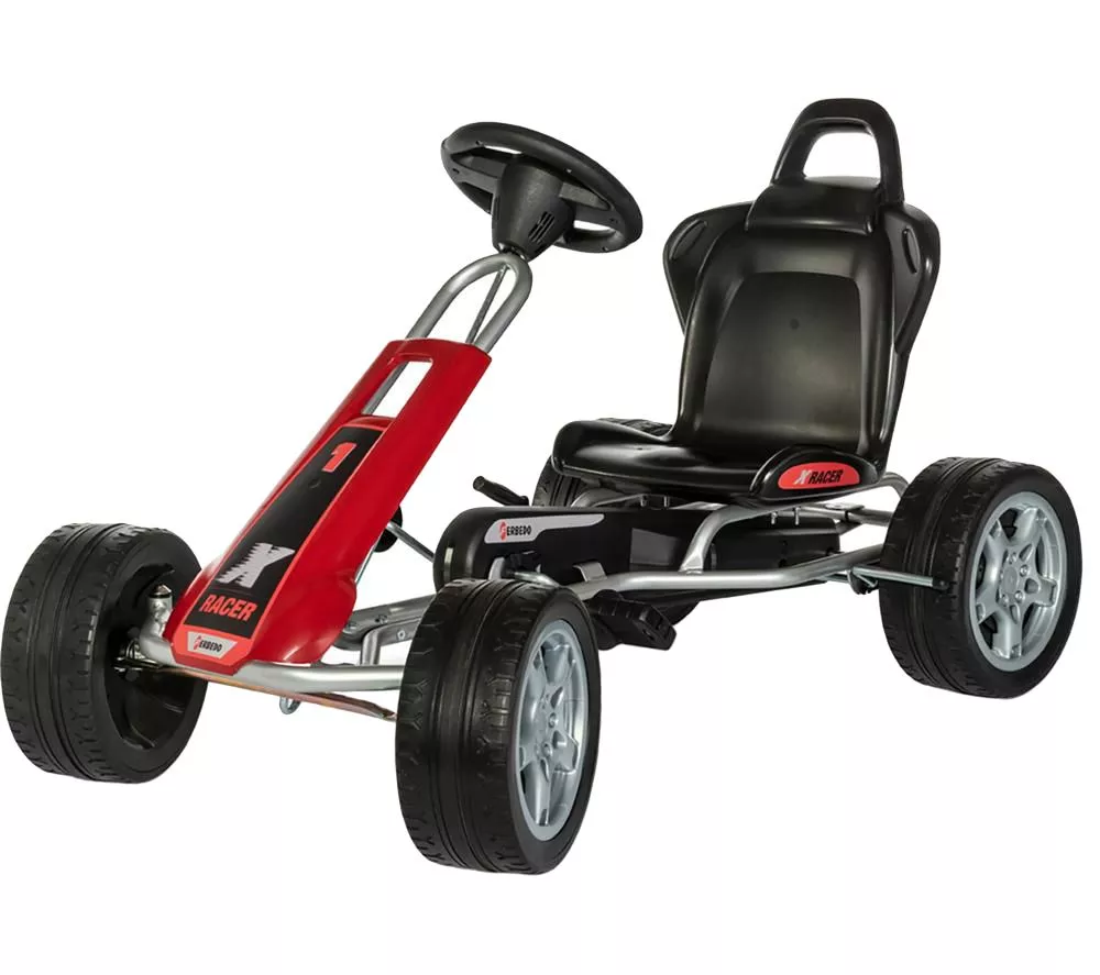 FERBEDO X-Racer Go-Kart - Silver & Red