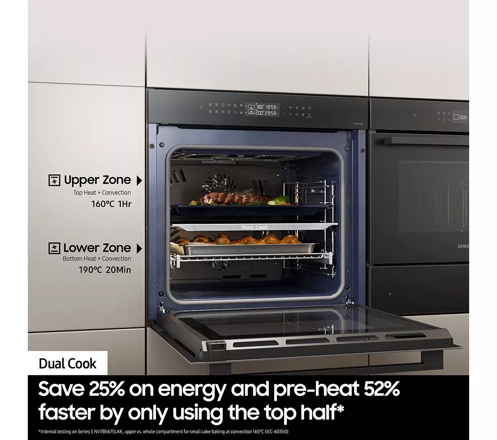 SAMSUNG Series 4 Dual Cook NV7B44205AK U4 Electric Smart Oven - Black