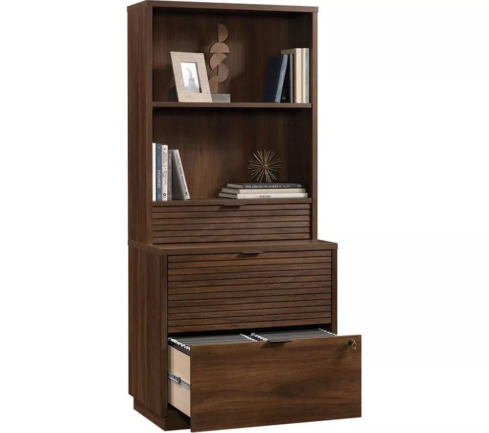 TEKNIK Elstree 5426910 Work Hutch with Drawer - Spiced Mahogany
