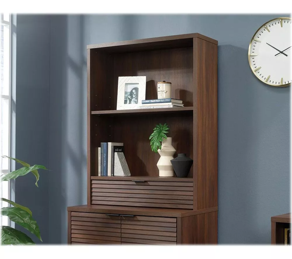 TEKNIK Elstree 5426910 Work Hutch with Drawer - Spiced Mahogany