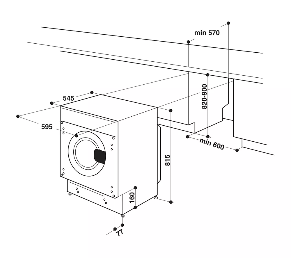 HOTPOINT BI WDHG 961485 UK Integrated 9 kg Washer Dryer