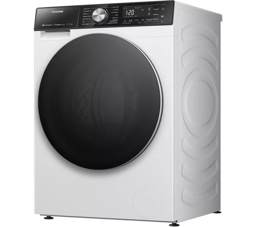 HISENSE 5S Series Auto Dosing WD5S1245BW WiFi-enabled 12 kg Washer Dryer - White