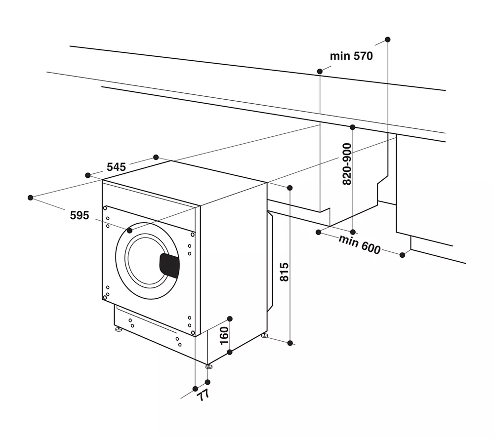 HOTPOINT BI WDHG 861485 UK Integrated 8 kg Washer Dryer