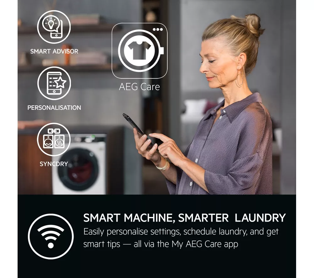 AEG AbsoluteCare LFR94846WS 8 kg 1400 Spin Washing Machine - White