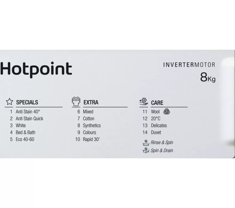 HOTPOINT BIWMHG81485UK Integrated 8 kg 1400 Spin Washing Machine