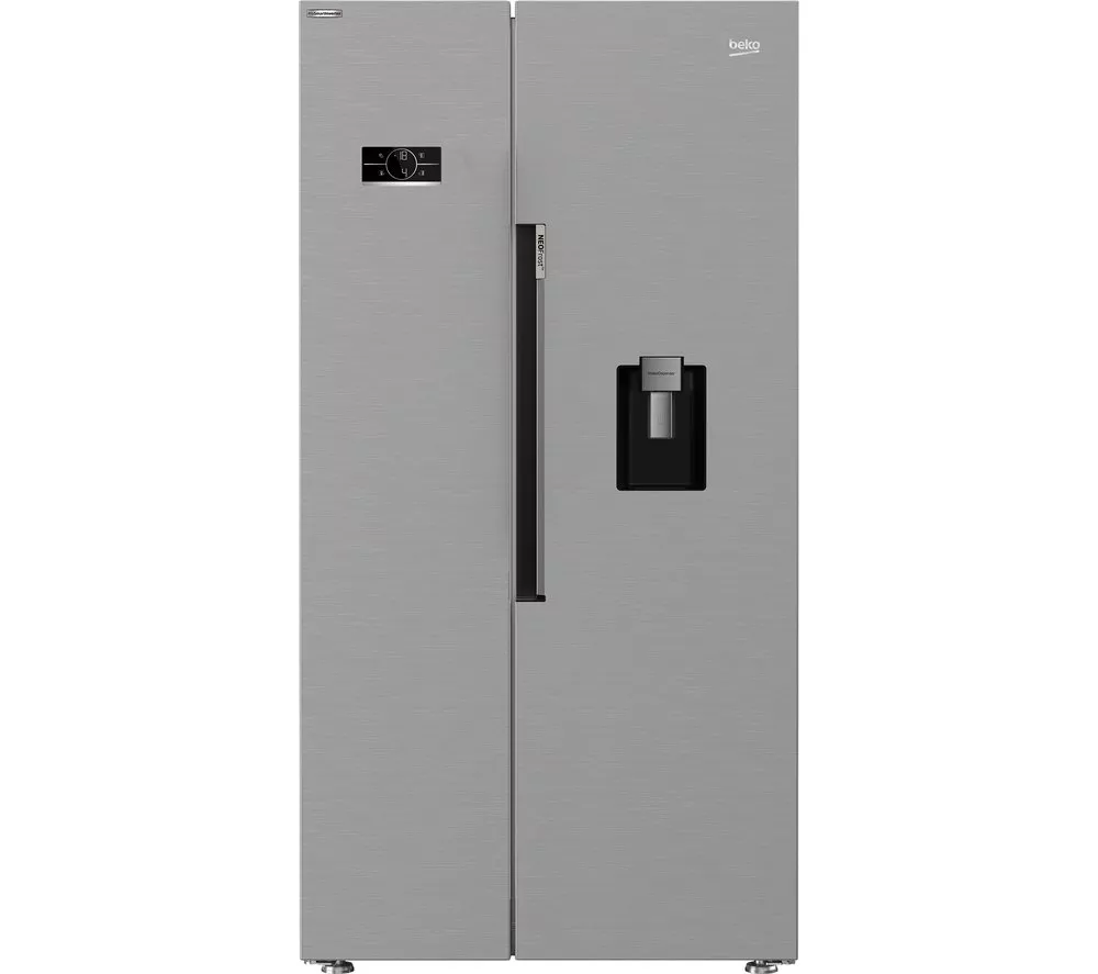BEKO HarvestFresh ASD2442VPS American-Style Fridge Freezer - Stainless Steel