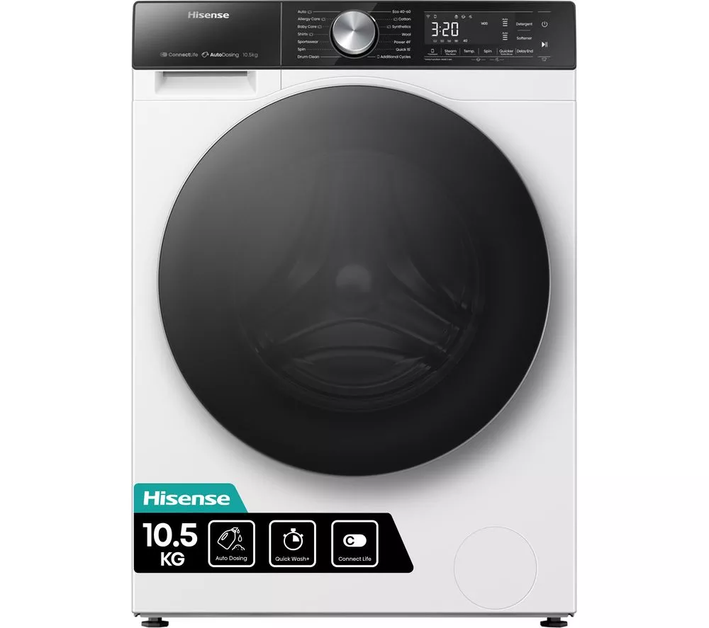 HISENSE 5S Series Auto Dosing WF5S1045BW WiFi-enabled 10 kg 1400 Spin Washing Machine - White