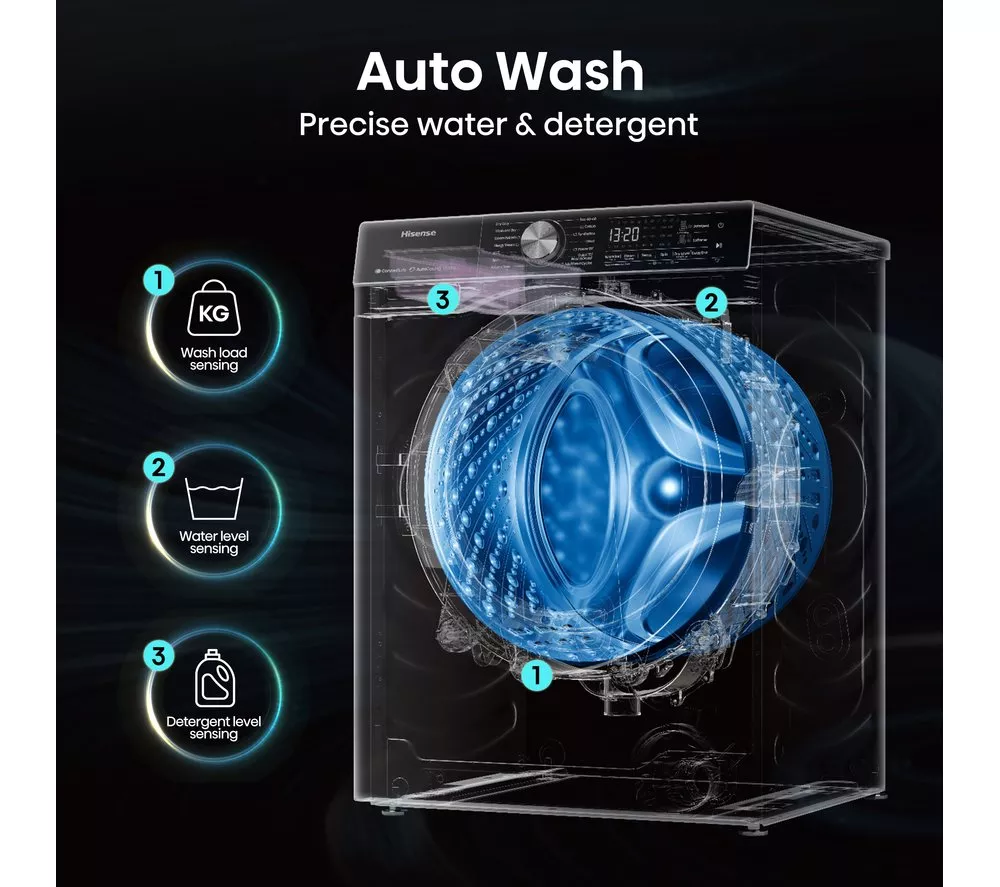 HISENSE 5S Series Auto Dosing WF5S1045BW WiFi-enabled 10 kg 1400 Spin Washing Machine - White