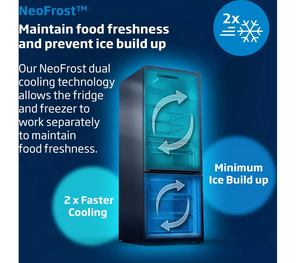 BEKO ASD2442VPZ American Style Fridge Freezer - Black