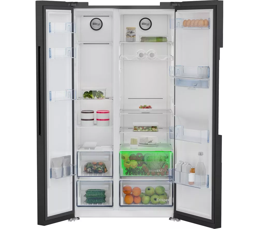 BEKO ASD2442VPZ American Style Fridge Freezer - Black