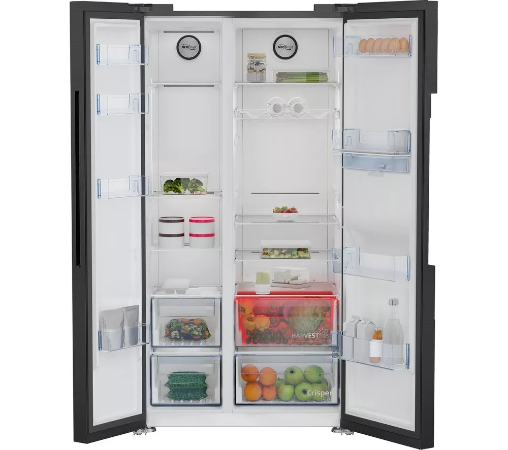 BEKO ASD2442VPZ American Style Fridge Freezer - Black