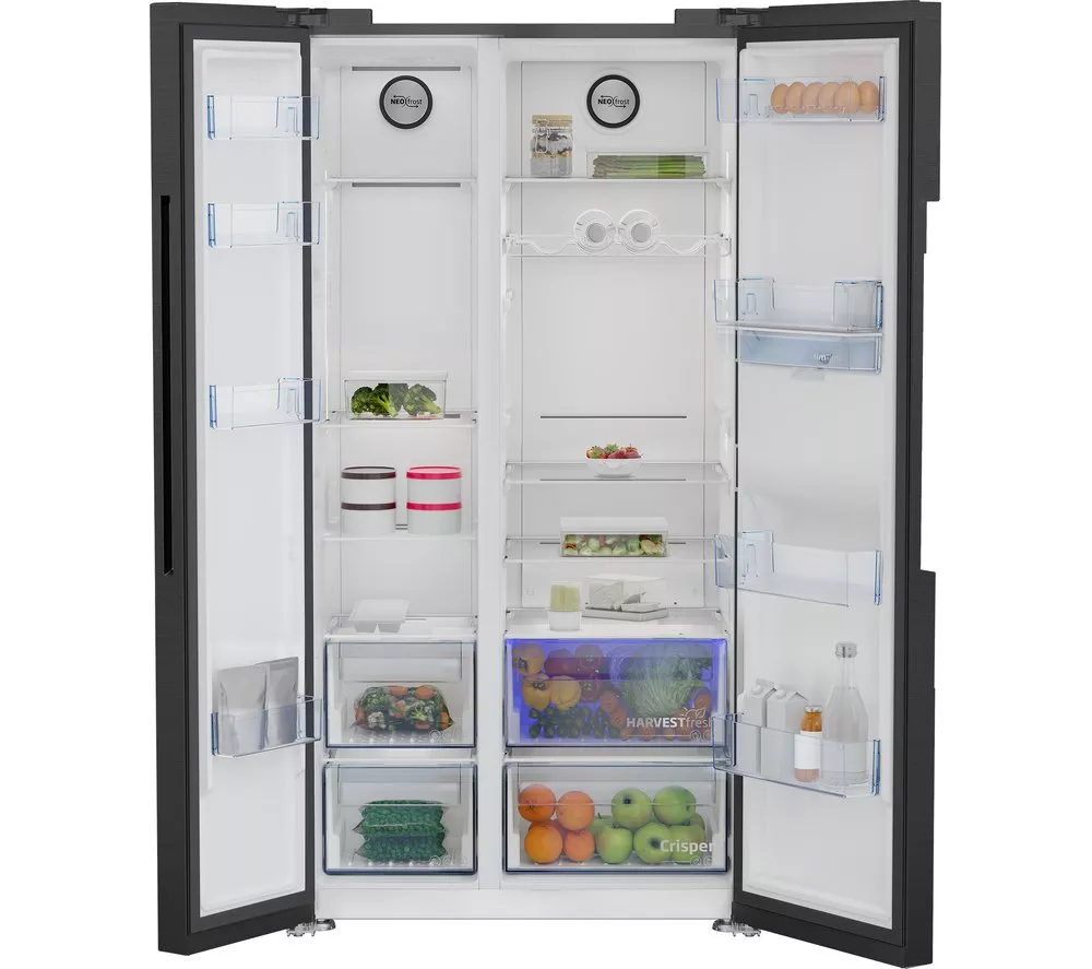 BEKO ASD2442VPZ American Style Fridge Freezer - Black