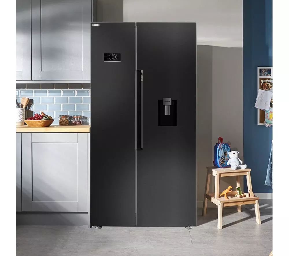 BEKO ASD2442VPZ American Style Fridge Freezer - Black