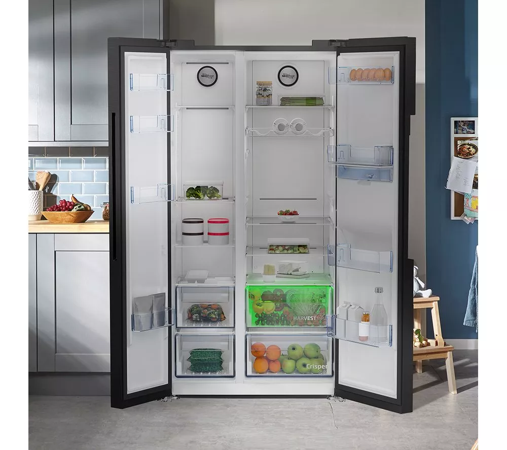 BEKO ASD2442VPZ American Style Fridge Freezer - Black