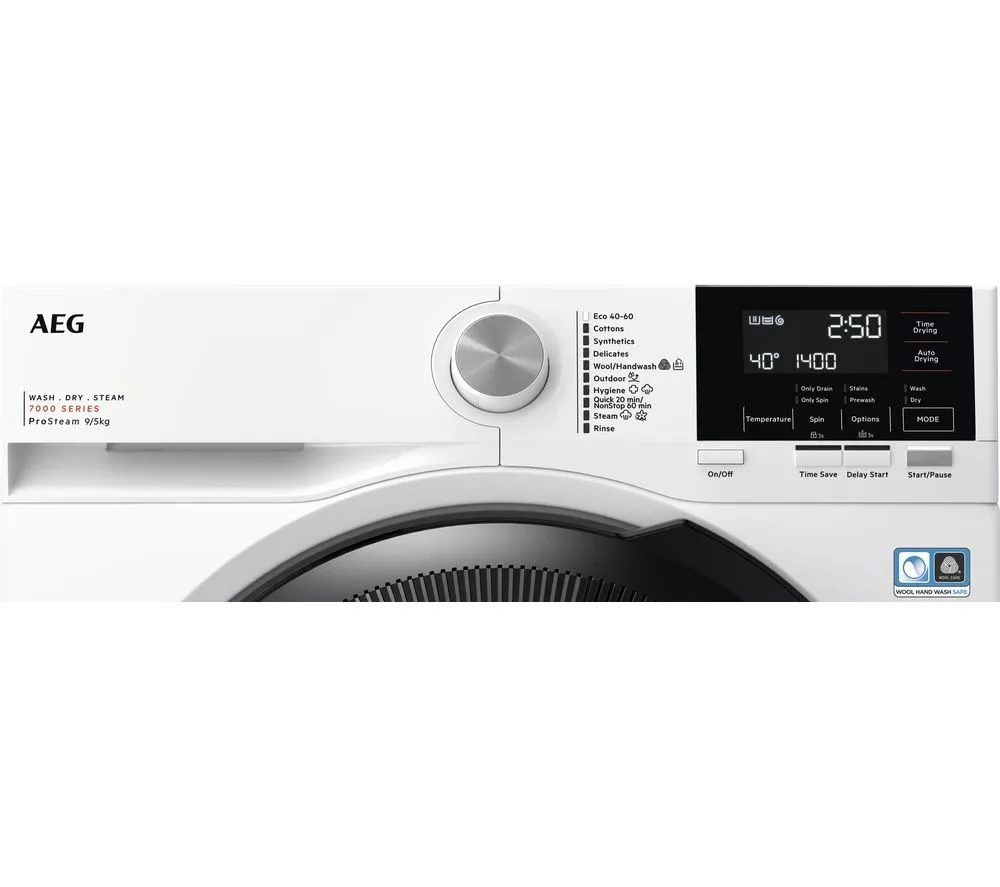 AEG 7000 Series LWR7195M4B 9 kg Washer Dryer - White