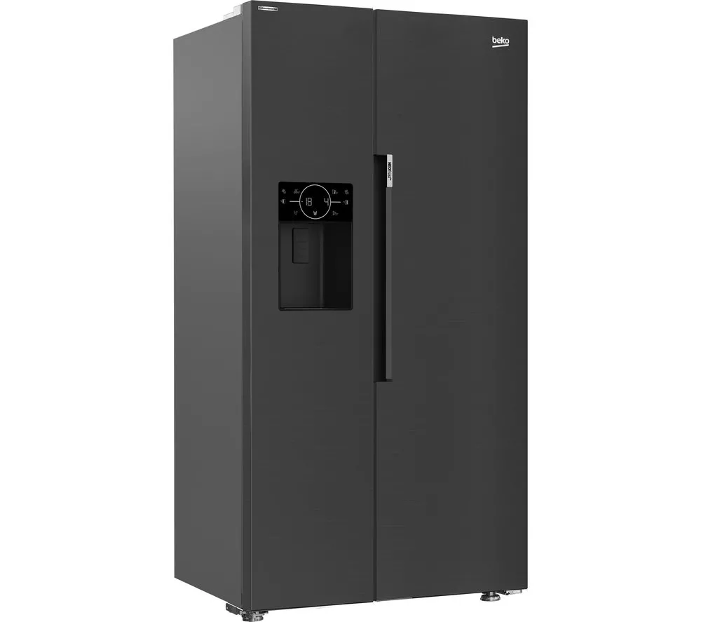 BEKO ASP342VPZ American-Style Fridge Freezer - Black Steel
